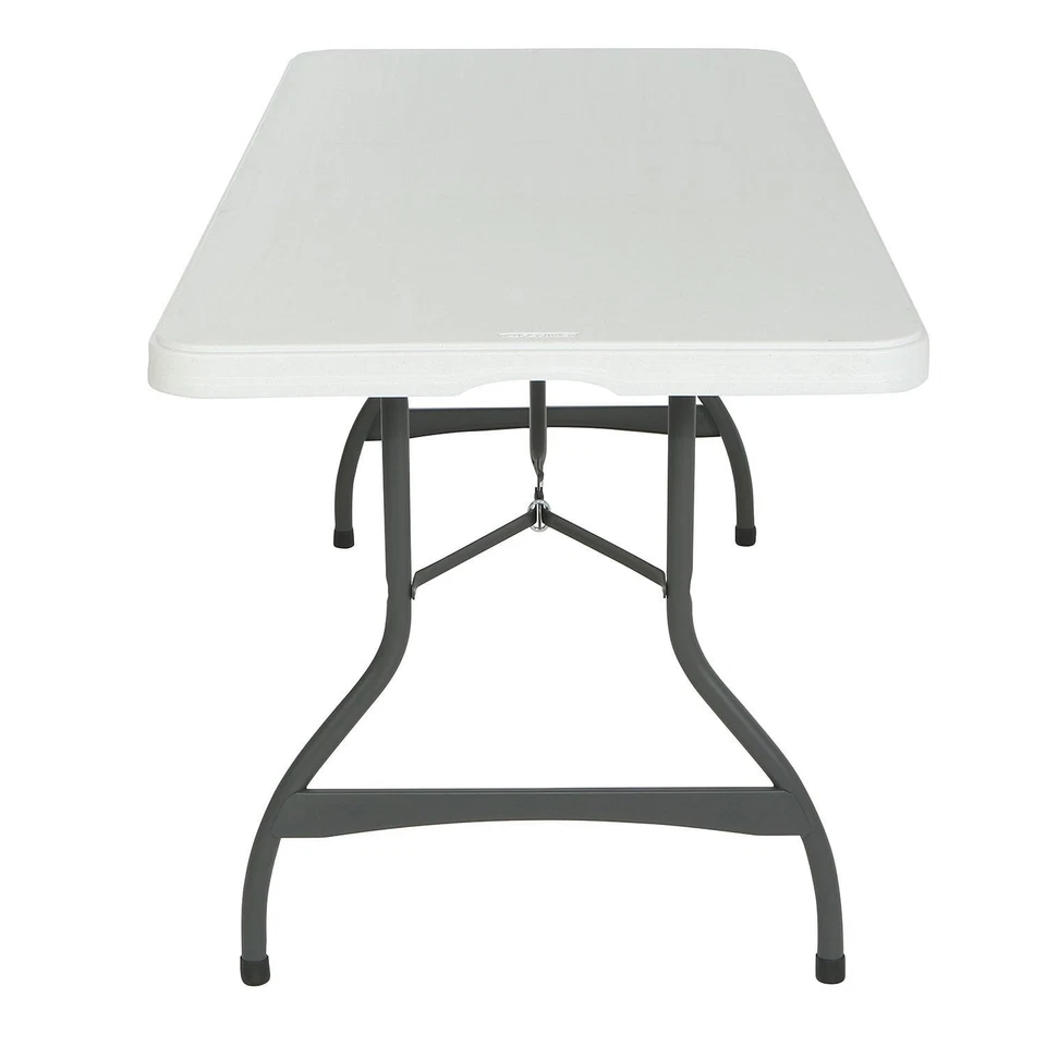 Mesa Plegable Apilable Lifetime 6' Grado Comercial, Granito Blanco Foto 3 de 4
