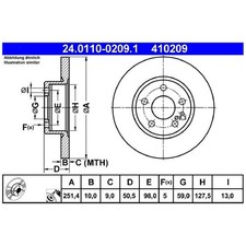 2x Bremsscheibe hinten für Alfa Romeo 147 937 156 932 164 | 26210742