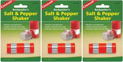 Coghlan's Backpacker's Salt & Pepper Shaker Compact Spill Moisture Proof(3-Pack)