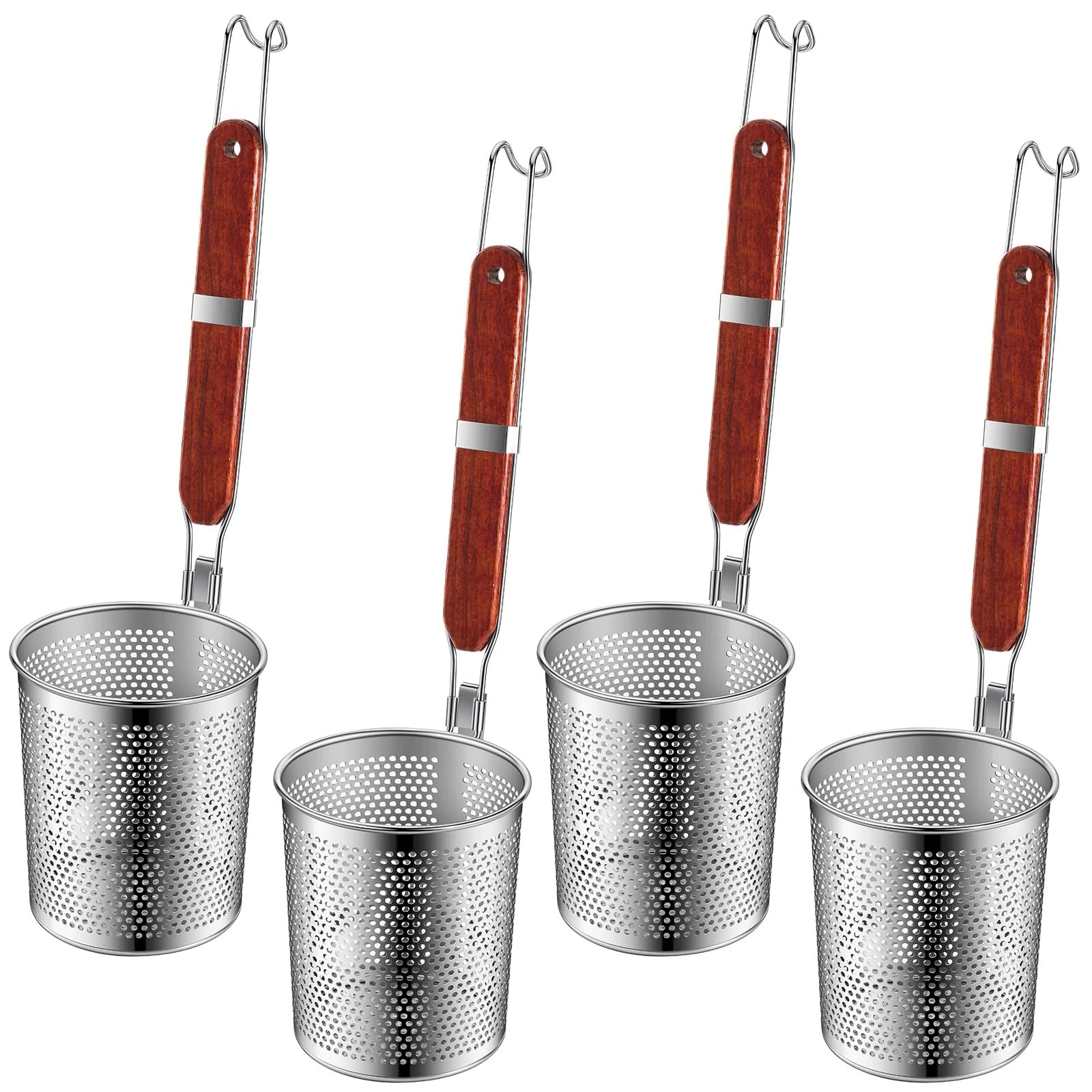 Tessco 4 Pcs Pasta Strainer, 5.9'' x 6.3'' Stainless Steel Pasta Basket Mesh ...