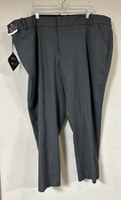Ava Viv Womens Pants 26W Gray Stretch Fabric, Comfort Waist Ankle Length Office