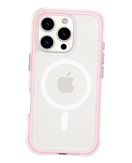 Air Case Clear, Compatible with MagSafe, Military-Grade for iPhone 16 Pro Pink