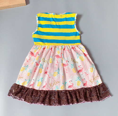 NEW Boutique Flamingo Girls Sleeveless Ruffle Dress 2-3 3-4 5-6 6-7 7-8 - Picture 5 of 18