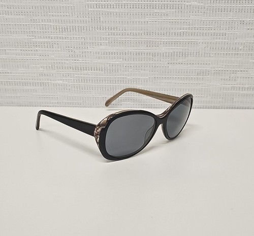 Vintage Oleg Cassini Sunglasses 5038 Womens Black w/Wood Grain inside 56*16 140m - Picture 2 of 9
