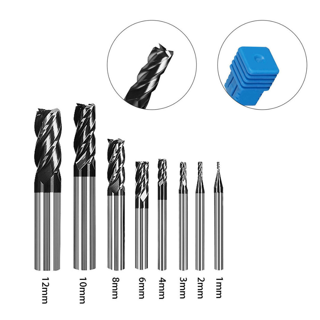 YONICO Punte per fresa a spirale a 3 scanalature in carburo solido CNC