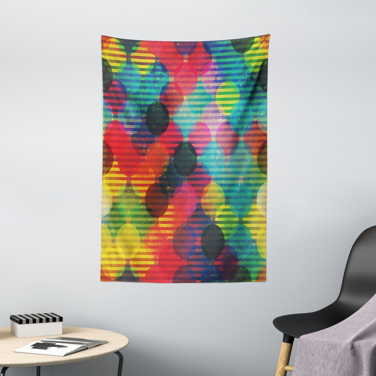 Digital Tapestry Futuristic Figures Print Wall Hanging Decor