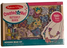 NEW MELISSA  DOUG Created by Me Butterfly Beads Wooden Bead Kit - 120 Beads