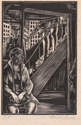 The Bus Henry Glintenkamp WPA 1935 Social Realism Urban Commuter Lithograph Art