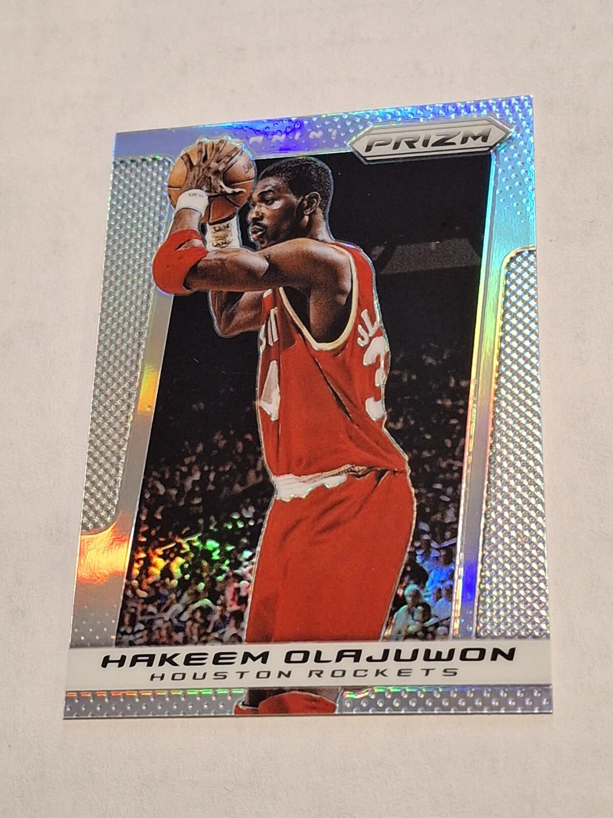 2013-14 PRIZM BASKETBALL HAKEEM OLAJUWON SILVER HOLO PRIZM ROCKETS NO.254