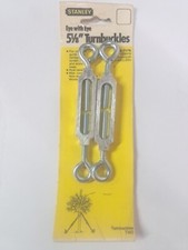 NOS STANLEY USA MADE (2) 5 1/8 Aluminum Turnbuckle w/ Stainless Eyebolt Ends