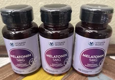 Lot of 3 Vitamin World Melatonin 5MG 60 Rapid Softgels Sleep Support Supplement