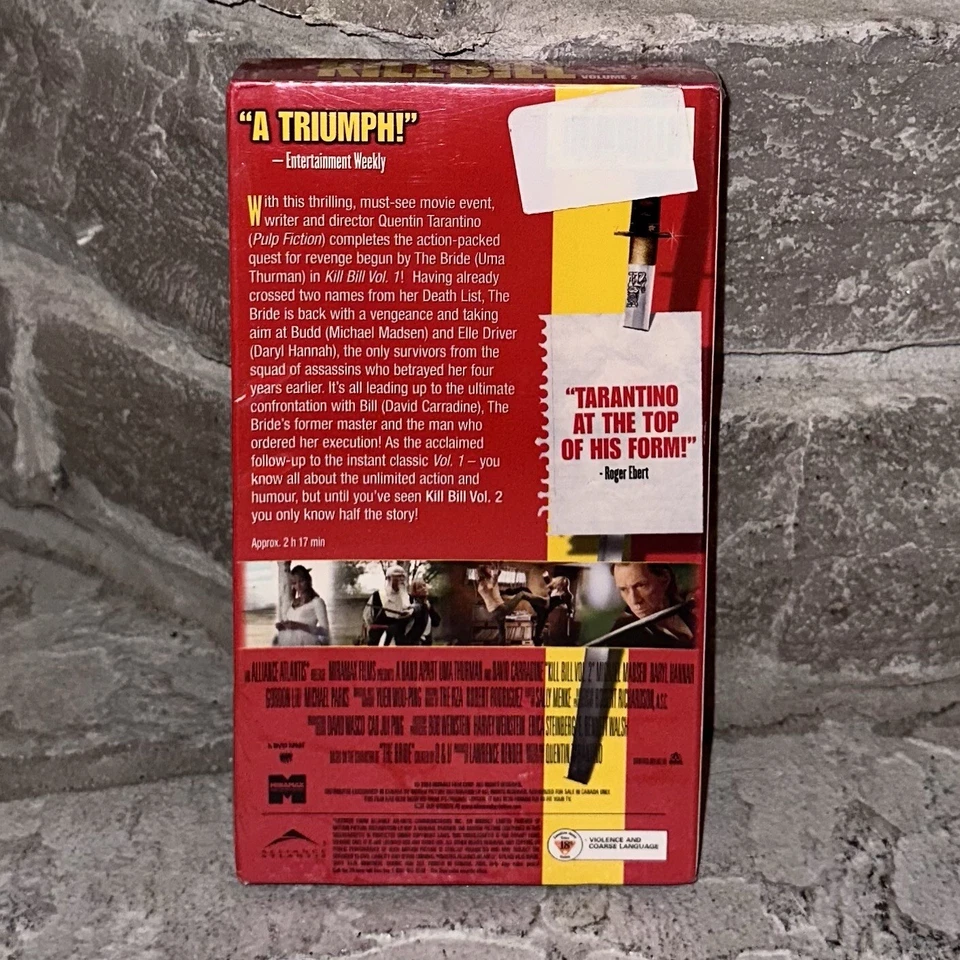 New Kill Bill Volume Vol 2 II VHS Sealed Tape Quentin Tarantino Uma Thurman - Image 2 of 4