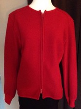 New Women Ladies Light Jacket Coat Italian Wool 2-way Zipper Red 12 (104)