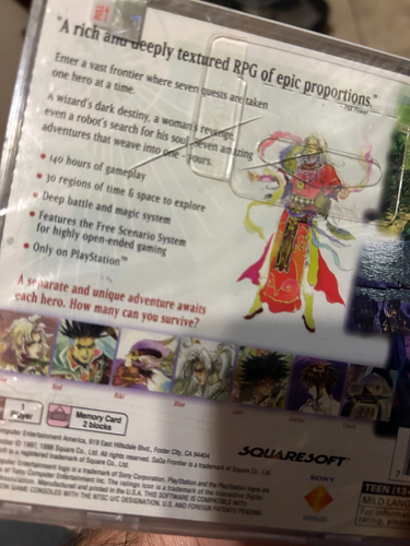 Saga Frontier Playstation 1 PS1 Black Label NEW Factory Sealed Bad Shape - Picture 6 of 6
