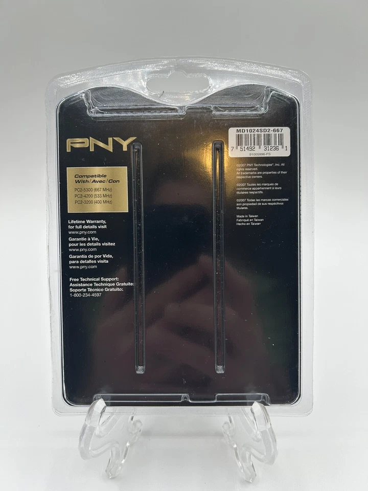 PNY OPTIMA 1GB Memory Kit DDR2 667 MHz PC2-5300 MD1024KD2-667 - Image 2 of 4