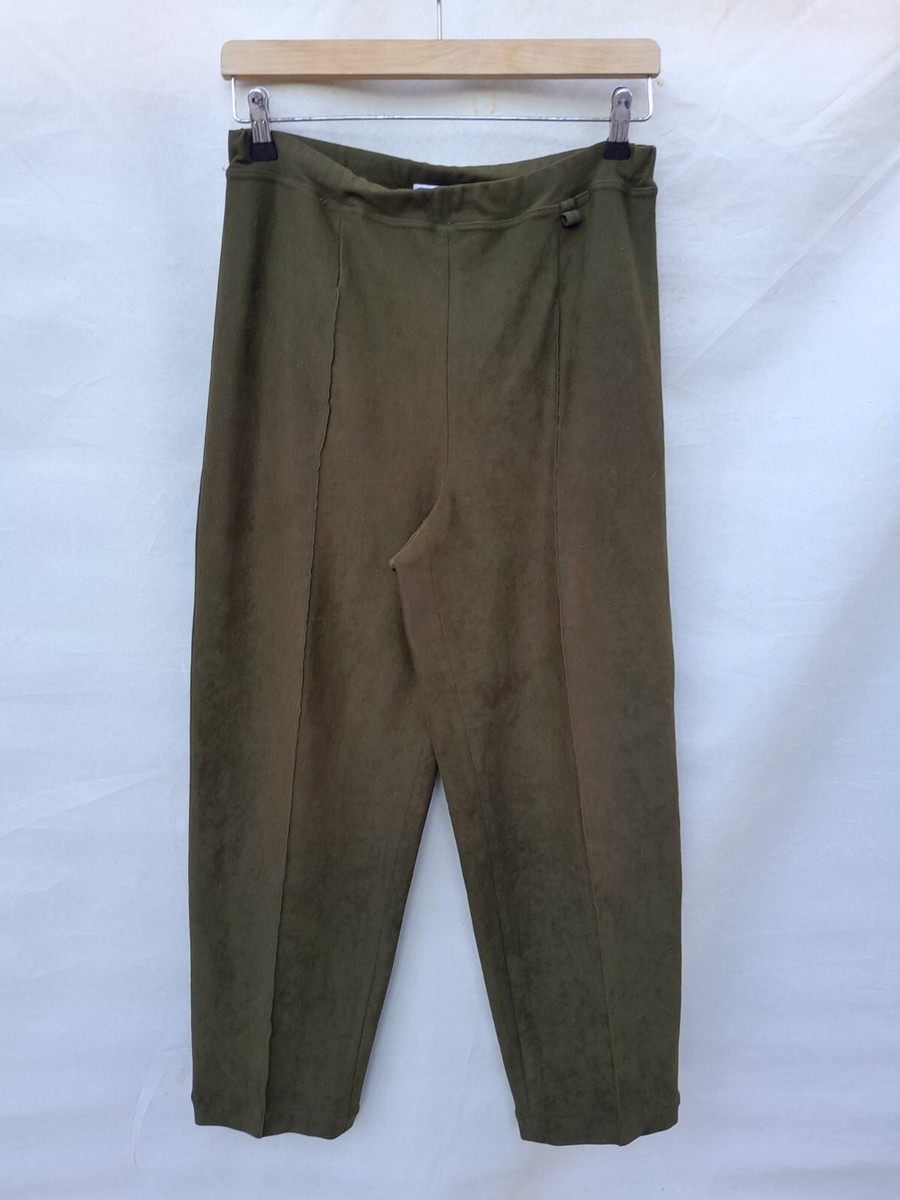 Vintage Burberry Pants Womens 10 Green Tailored Stretch EU 46 Made