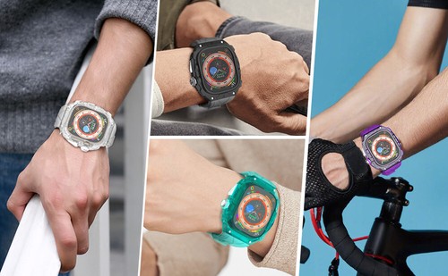 Étui robuste translucide de luxe + bracelet en silicone pour Apple Watch Ultra 49 mm - Photo 11 sur 16