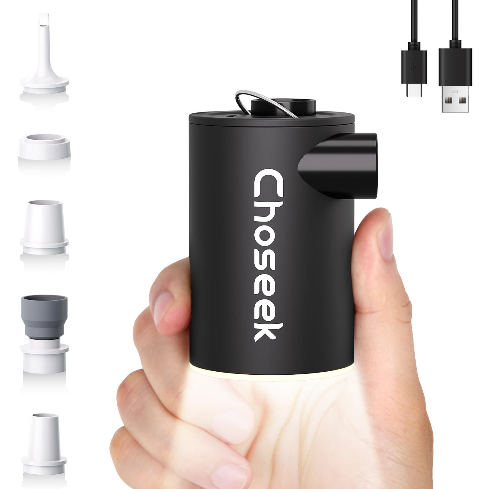 Насос для надувного матраса Choseek Ultra-Mini 4X с фонарем для кемпинга NP4X1600 - Черный 4790₽