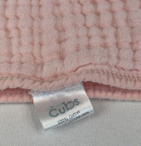 Comfy Cubs Muslin Burp Cloths Large 100% Cotton 19" x 10" Pink - Picture 4 of 5