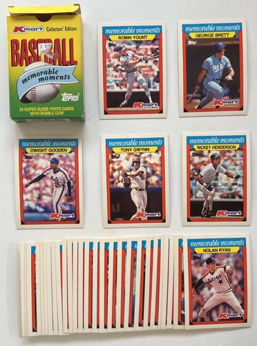 1988 TOPPS KMART MEMORABLE MOMENTS, COMPLETE SET 33 CARDS, 052625