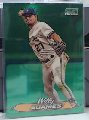 2024 TOPPS STADIUM CHROME WILLY ADAMES GREEN REFRACTOR #115 BREWERS MSK