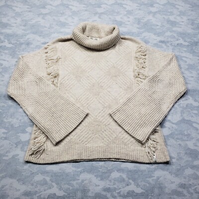 Woolrich Sweater Womens Medium Beige Cowl Neck Wool Blend