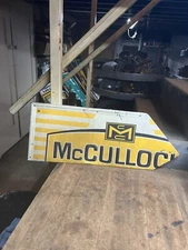 Vintage Old McCulloch Chainsaws Gas Saws Logger Arrow Advertising Metal Tin Sign