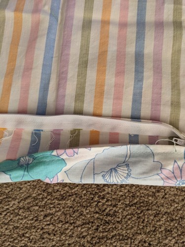 2 x retro cushion covers reclaimed vintage sheets ricrac Australian made - Picture 3 of 4