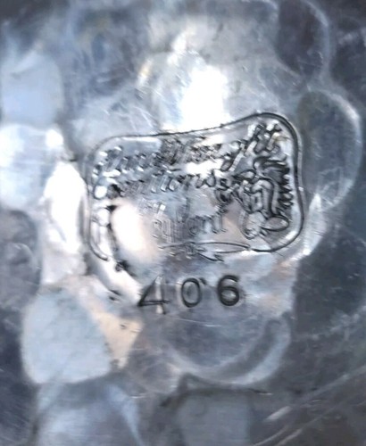 Vntg RODNEY KENT Hammered Aluminum Oval Serving Tray Plate TULIP Scallop Rim 13" - Picture 5 of 6