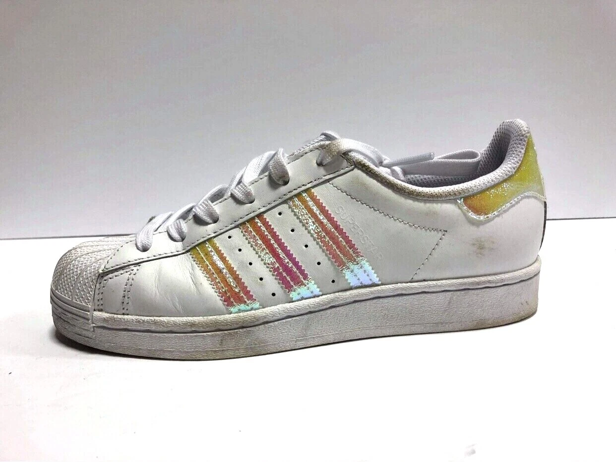 Scarpe da ginnastica Adidas Superstar bambino ragazza 5M in pelle bianca