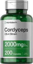 Cordyceps Sinensis Capsules 2000mg 200 Ct Mushroom Supplement by Horbaach