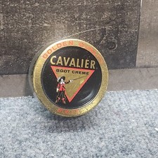Vintage Cavalier Shoe Cream Net Wt 2oz White Glass Jar