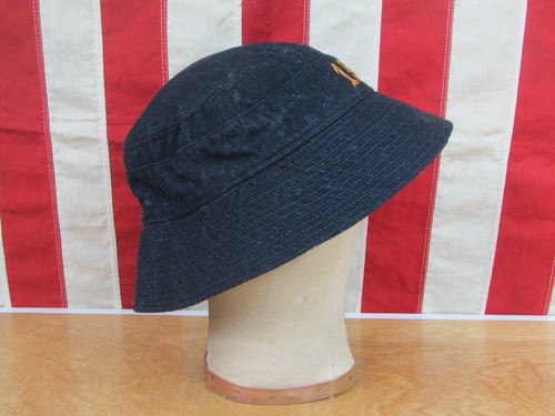 Vintage 1920s Black Wool Twill Varsity Bucket Hat Cap Salt&Pepper Antique 22.5" - Picture 3 of 11