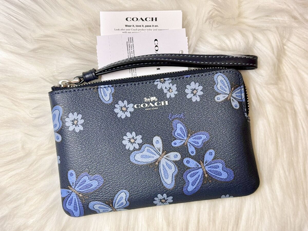 NWT COACH Lovely Butterfly Print Zip Corner Wristlet NWT COACH Lovely Butterfly Print Zip Corner Wristlet