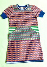 Hanna Andersson Girls Dress Colorful Knit Kangaroo Pocket sz 140/ 9-11