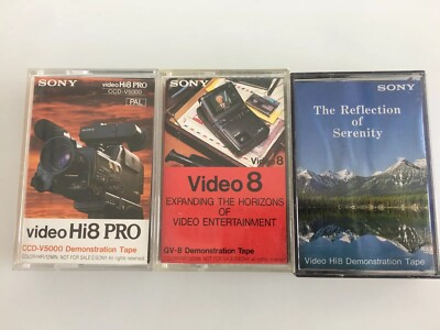SONY Video8 Hi8 DEMONSTRATION TAPES CCD-V5000 PAL + GV-8 NTSC + PAL Tape 