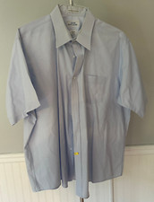 ARROW KENT CLASSIC 18 1/2 SHORT SLEEVE BLUE DRESS SHIRT