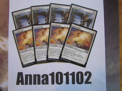 Glaring Aegis x4 and Griffin Protector 4x, M20 White MTG