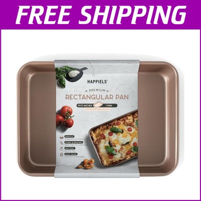 Elegant Nonstick Champagne Gold 9x13 Baking Pan - High Carbon Steel Excellence