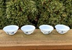 Delicate Porcelain Pottery 4 Small Bowls Floral Decor Salt Dish Ginger Soy Dish  — photo 5