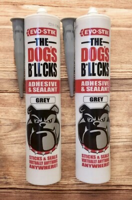 SILIKON KLEBER DICHTMASSE EVO-STIK GRAU HUNDE BOLLOCKS ALLWETTER 2 SCHLÄUCHE