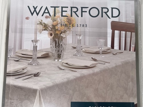 Waterford Harvest Pumpkin Linen Fall Tablecloth 70 x 84” Seats 6-8 Brand New - Picture 4 of 5