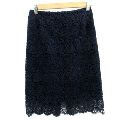 Spick & Span Midi Skirt Floral Embroidered 36 S Navy SM11 Used | eBay