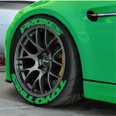 Rubber TOYO TIRES PROXES Tire Lettering Sticker 1.38'' 15''-24'' Green 4 Kits
