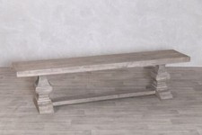 Image of OAK PEDESTAL DINING BENCH RANGE WOODEN DINING BENCH TWO COLOURS VARIOUS SIZES