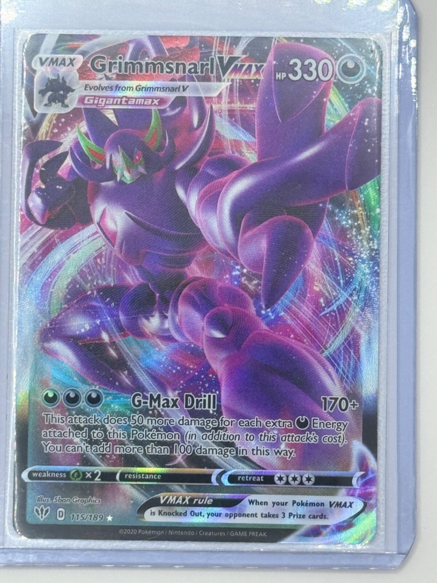 Pokemon Grimmsnarl VMAX 115/189 Ultra Rare Holo Sword & Shield