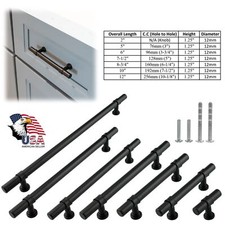 Black Modern Kitchen Cabinet Handles Drawer Bathroom Pulls Knobs Stainless Steel
