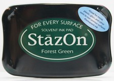 TSUKINEKO STAZON INK PAD SOLVENT BASED FOR RUBBER STAMPS STAMPING ANY SURFACE