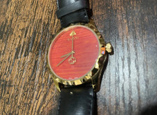 Gucci YA126464 G-Timeless Coral Red Dial Leather Strap Men