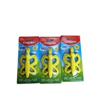 NEW Lot of 3 COLGATE Baby Toothbrush  Teether Yellow Butterfly BPA Free 0-12 mo
